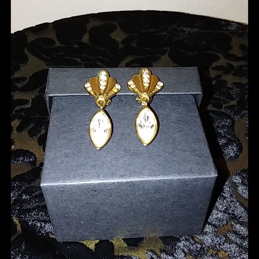 New - Cubic Zirconia Clip-On Earrings
